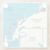 ミシガン州北東部ライトハウスグラスコースター ガラスコースター (裏面)