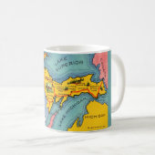 ミシガン州北部ペニシュラ地図 コーヒーマグカップ (正面右)