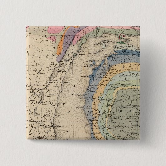 ミシガン州図 缶バッジ (正面)