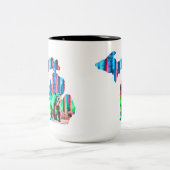 ミシガン州地図アウトラインデザインオンBEAR付マグカップ ツートーンマグカップ (中央)