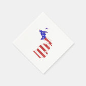 ミシガン州型アメリカ国旗の愛国的紙 スタンダードカクテルナプキン (角)