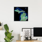 ミシガン州宇宙衛星ポスター ポスター (ホームオフィス)