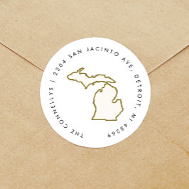 ミシガン州差出人住所ラベル ラウンドシール