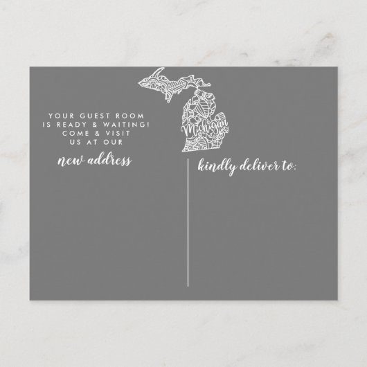 ミシガン州引越案内はがき 案内ポストカード (裏面)