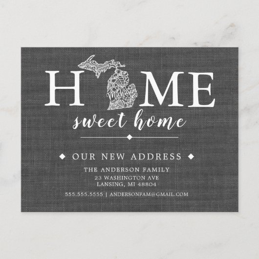 ミシガン州引越案内はがき 案内ポストカード (正面)