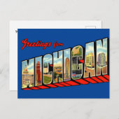 ミシガン州旅行はがきヴィンテージ ポストカード (正面/裏面)