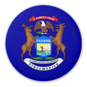 ミシガン州旗とセラミックノブの引っ張り セラミックノブ (正面)