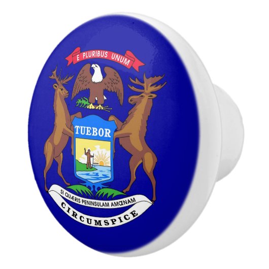 ミシガン州旗とセラミックノブの引っ張り セラミックノブ (右)