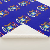 ミシガン州旗と愛国心シェルパ毛布 シェルパブランケット (3/4)