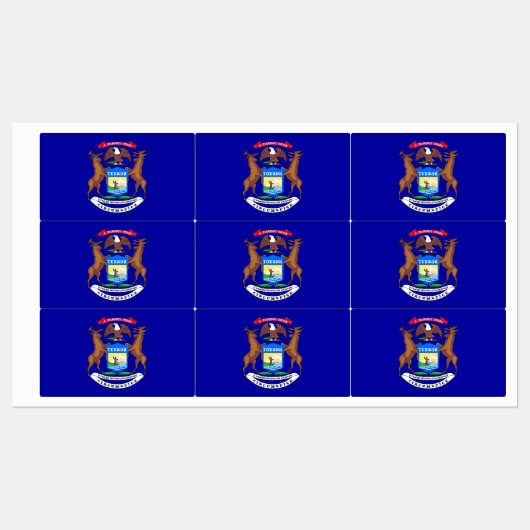 ミシガン州旗と愛国的なラベル州 ラベル (シート)