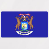 ミシガン州旗と愛国的なラベル州 ラベル (デザイン2)