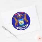 ミシガン州旗のシール ラウンドシール (封筒)