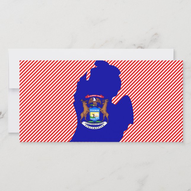 ミシガン州旗の地図 (正面)