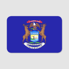 ミシガン州旗を持つ愛国名タグ 名札