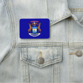 ミシガン州旗を持つ愛国名タグ 名札 (インサイチュ)