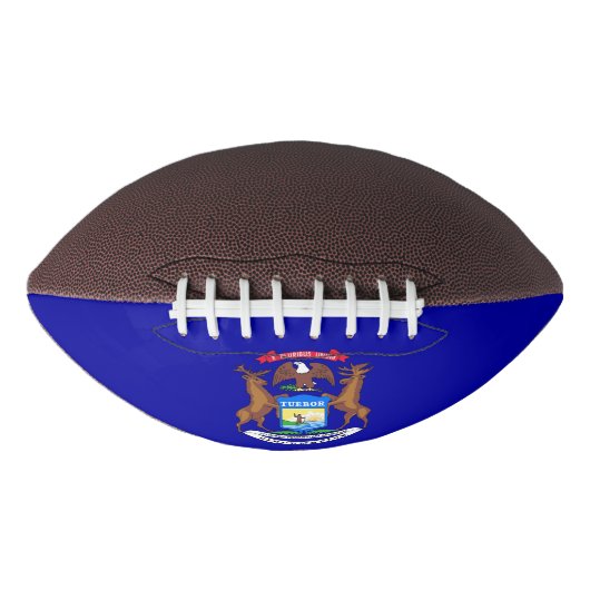 ミシガン州旗を持つ愛国的なアメリカンフットボール アメリカンフットボール (正面)