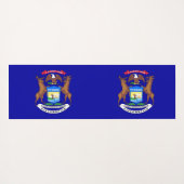 ミシガン州旗を持つ愛国的なヨガマット ヨガマット (裏面(横))