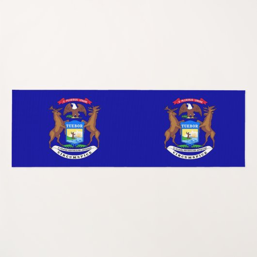 ミシガン州旗を持つ愛国的なヨガマット ヨガマット (正面(横))