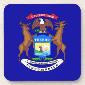 ミシガン州旗を持つ懸命プラスチックのコースター コースター (正面)