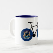 ミシガン州旗サイクリング ツートーンマグカップ (正面左)