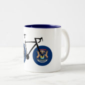 ミシガン州旗サイクリング ツートーンマグカップ (正面右)