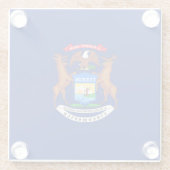 ミシガン州旗デザインデコール ガラスコースター (裏面)