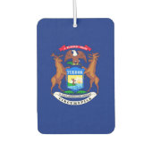 ミシガン州旗デザイン カーエアーフレッシュナー (正面)