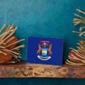 ミシガン州旗デザイン フォトプラーク (側面)