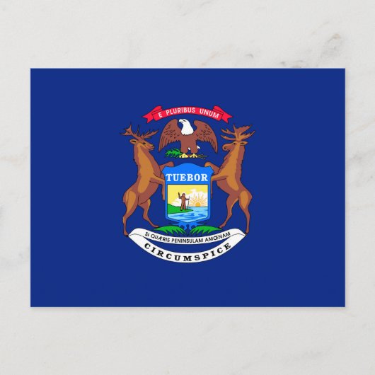 ミシガン州旗デザイン ポストカード (正面)