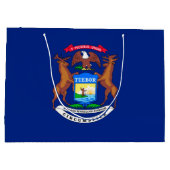 ミシガン州旗デザイン ラージペーパーバッグ (裏面)