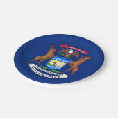 ミシガン州旗プレート、パーティー、スポーツ、ミシガン ペーパープレート (アングル)