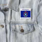 ミシガン州旗ボタン 缶バッジ (インサイチュ)