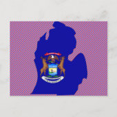 ミシガン州旗マップ ポストカード (正面)