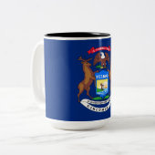 ミシガン州旗州 ツートーンマグカップ (正面左)