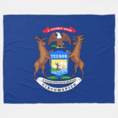 ミシガン州旗州 フリースブランケット (正面(横))