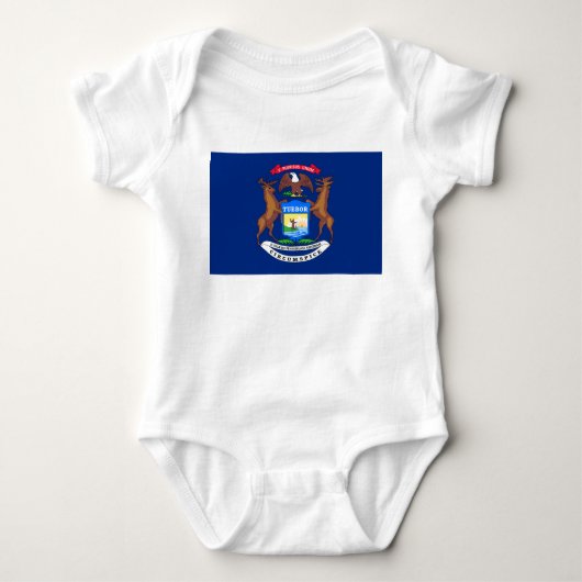 ミシガン州旗州 ベビーボディスーツ (正面)