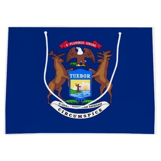 ミシガン州旗州 ラージペーパーバッグ (正面)