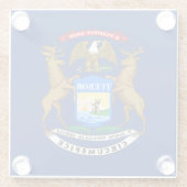 ミシガン州旗 ガラスコースター (裏面)