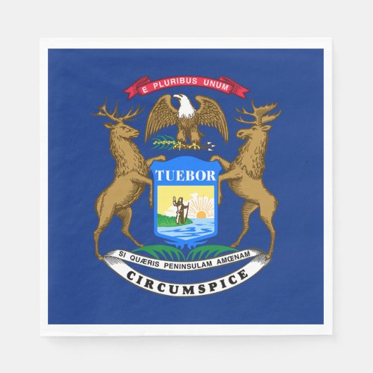ミシガン州旗 スタンダードランチョンナプキン (正面)