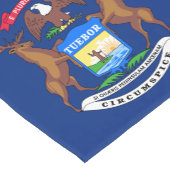 ミシガン州旗&スポーツファンハウスデコール/ミシガン ショートテーブルランナー (コーナー)