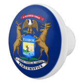 ミシガン州旗 セラミックノブ (右)