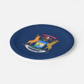 ミシガン州旗 ペーパープレート (アングル)