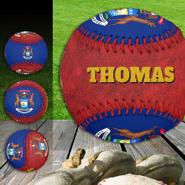 ミシガン州旗,モノグラム,ミシガン州/野球ボール 野球ボール