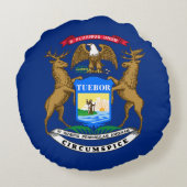 ミシガン州旗 ラウンドクッション (裏面)