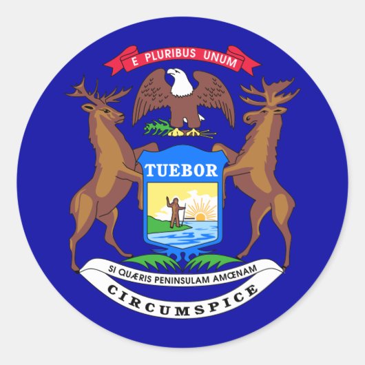 ミシガン州旗 ラウンドシール (正面)