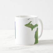 ミシガン州旗+地図マグカップ コーヒーマグカップ (正面右)
