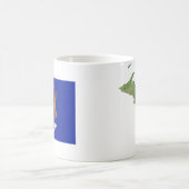 ミシガン州旗+地図マグカップ コーヒーマグカップ (中央)