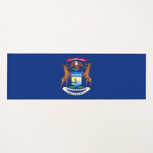 ミシガン州旗(米国州) ヨガマット (正面(横))