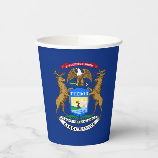 ミシガン州旗 紙コップ (左)