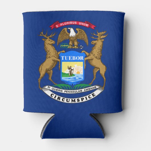 ミシガン州旗 缶クーラー (正面)